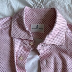 Pink Patterned Modern-Fit Button-Down Shirt Emanuel Berg